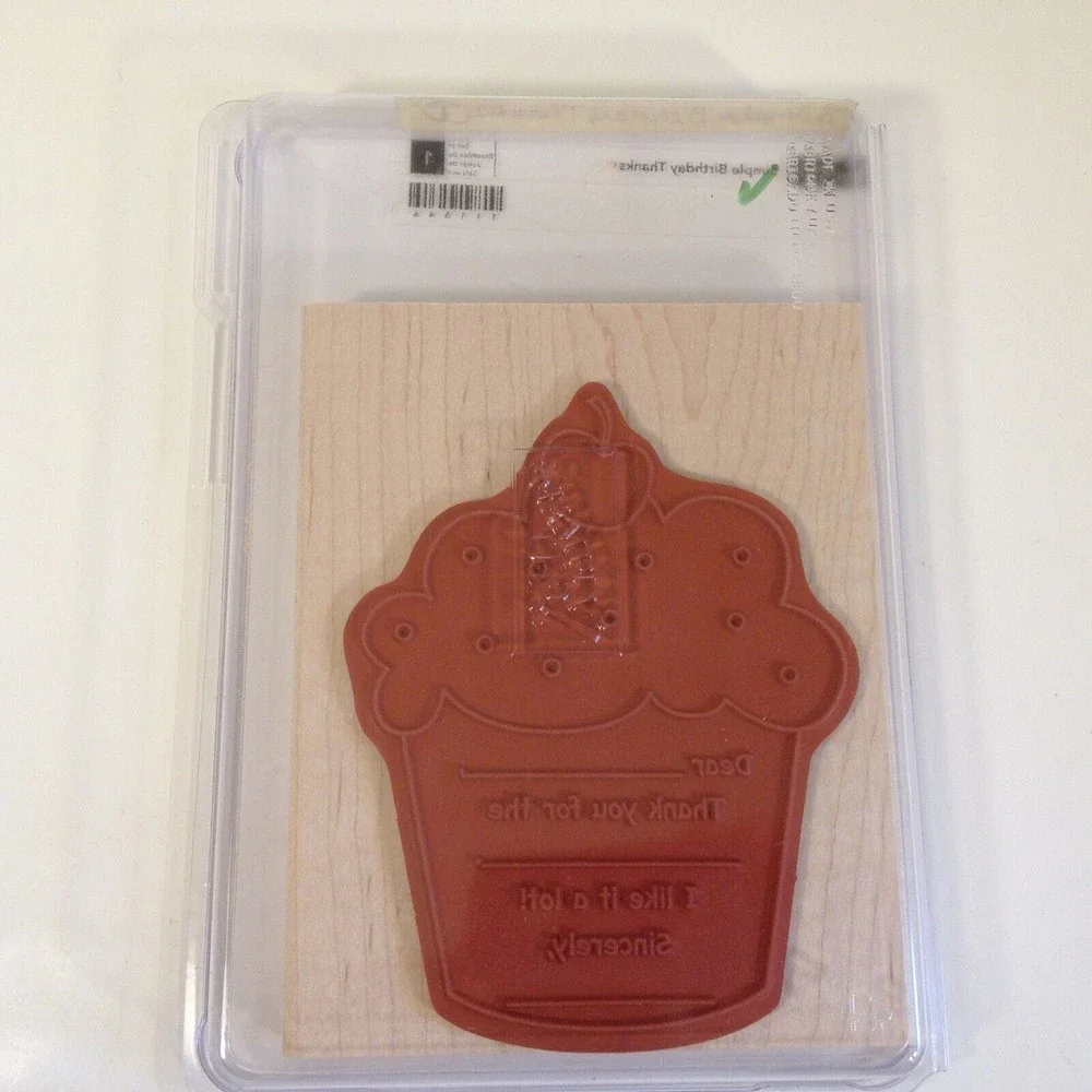 Stampin’ Up!  Simple Birthday Thanks Set of 1 Tag New Open Box #111546 Mounted